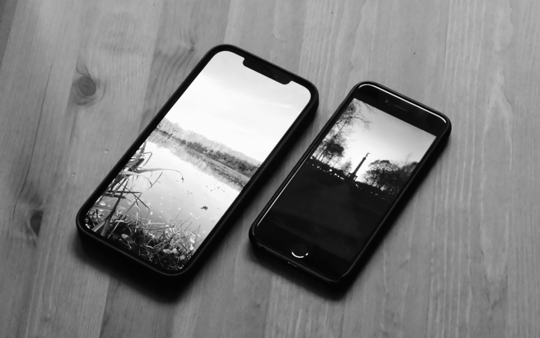 Ein Foto des iPhone 12 Pro Max (links) und des iPhone 6